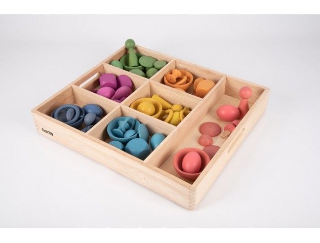 74055 Wooden Sorting Tray 7 Tickit