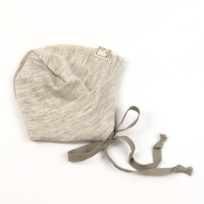 Gorro bebé lana/seda orejera beige PICKAPOOH