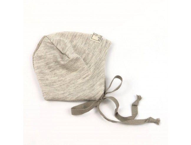 Gorro bebé lana/seda orejera beige PICKAPOOH