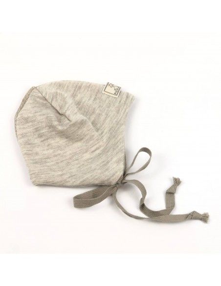 Gorro bebé lana/seda orejera beige PICKAPOOH