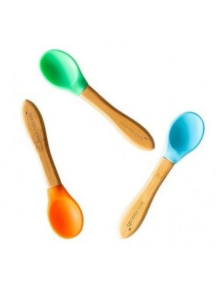 Cucharas Bamboo Eco Rascals Azul-Verde-Naranja