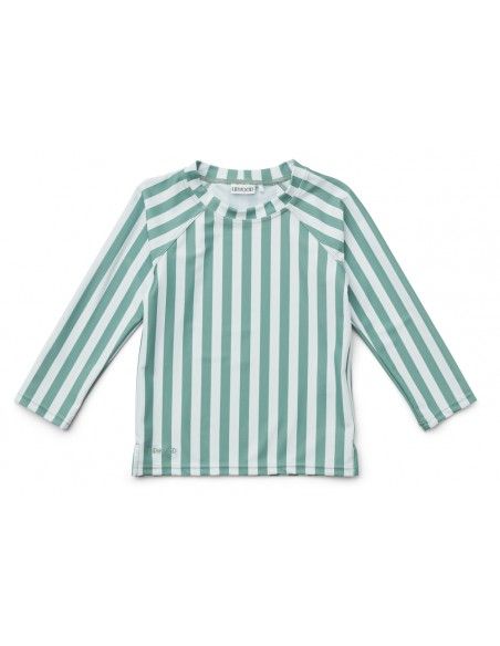 Camiseta de baño Rayas mint con Protección Solar Liewood
