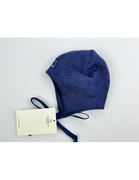 Gorro bebé lana/seda orejera marino PICKAPOOH