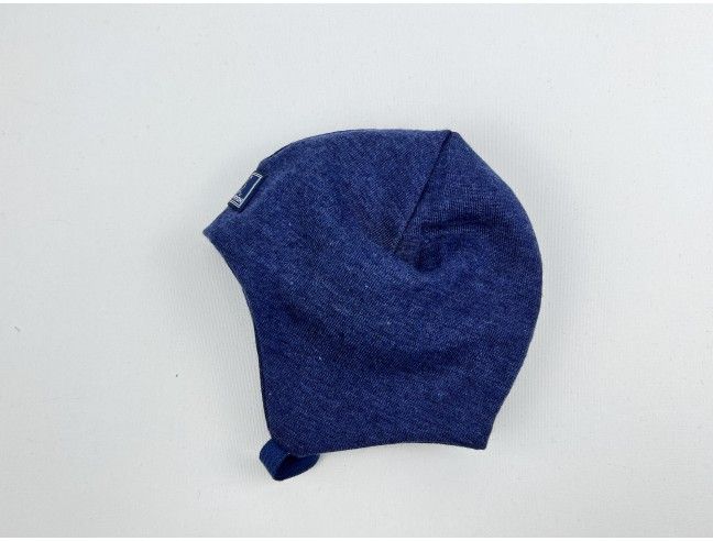 Gorro bebé lana/seda orejera marino PICKAPOOH
