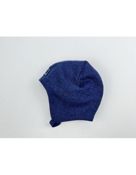 Gorro bebé lana/seda orejera marino PICKAPOOH
