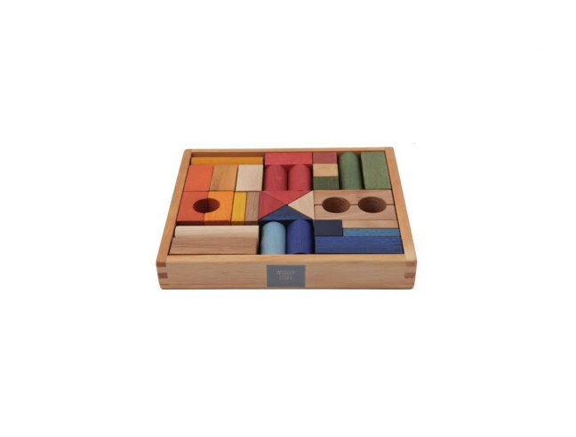 Caja de bloques de colores Wooden Story 30 piezas