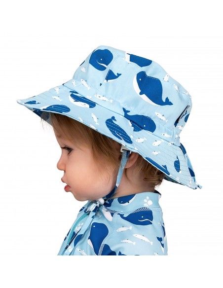 Sombrero ajustable Bucket con protección solar Blue Whale