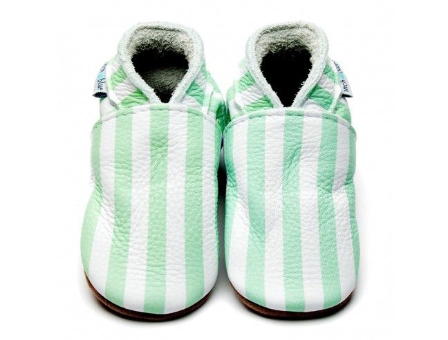 Zapatito de suela blanda Stripes Mint INCH BLUE