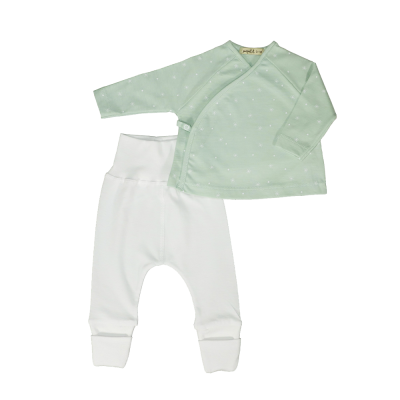 Conjunto 2 piezas Algodón Orgánico ESTRELLAS MENTA SonPetit
