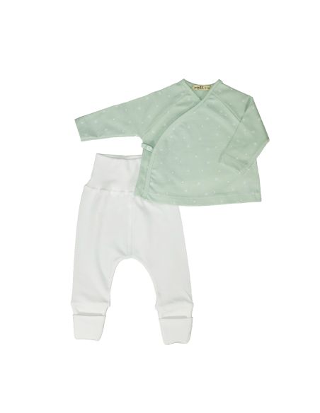 Conjunto 2 piezas Algodón Orgánico ESTRELLAS MENTA SonPetit
