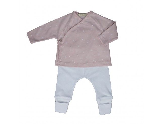Conjunto 2 piezas Algodón Orgánico ESTRELLAS ROSA SonPetit