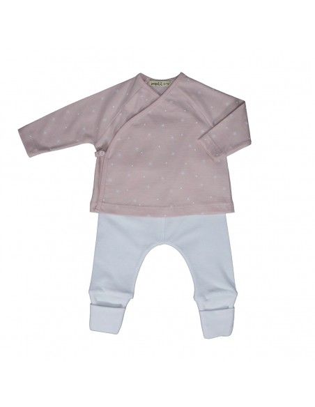 Conjunto 2 piezas Algodón Orgánico ESTRELLAS ROSA SonPetit
