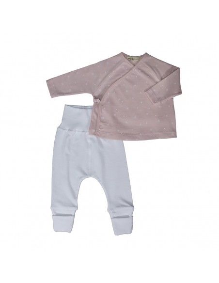 Conjunto 2 piezas Algodón Orgánico ESTRELLAS ROSA SonPetit