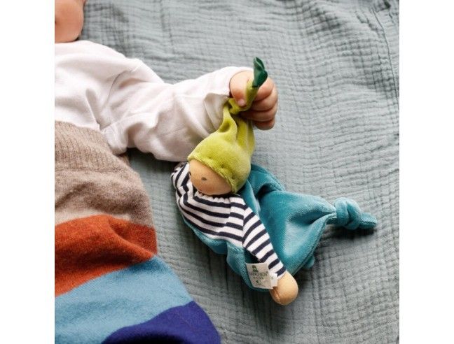 Doudou para bebés WALDELFE Rayas Turquesa NANCHEN