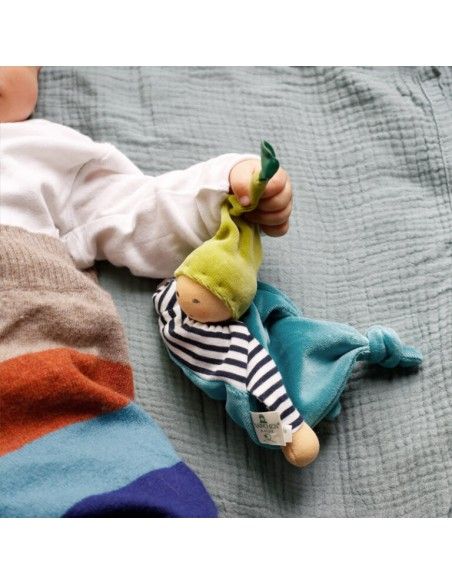Doudou para bebés WALDELFE Rayas Turquesa NANCHEN