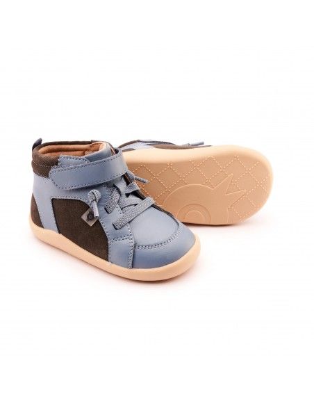 Deportiva abotinada Elástico+Velcro WOODFORD Suede Índigo Old Soles