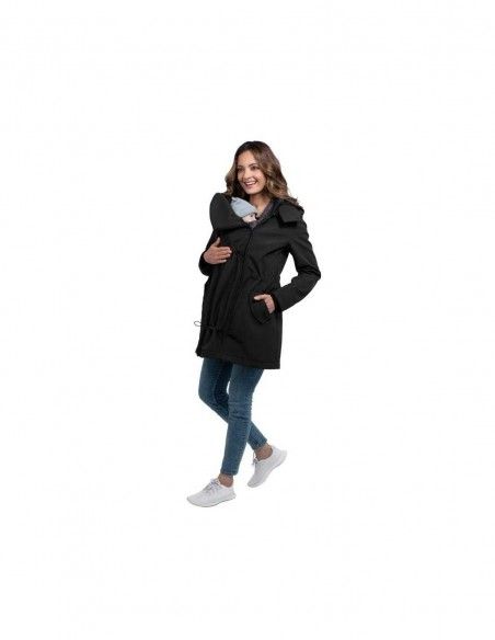 Abrigo Porteo y Maternidad Shell Negro WOMBAT&CO