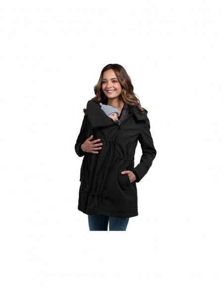 Abrigo Porteo y Maternidad Shell Negro WOMBAT&CO