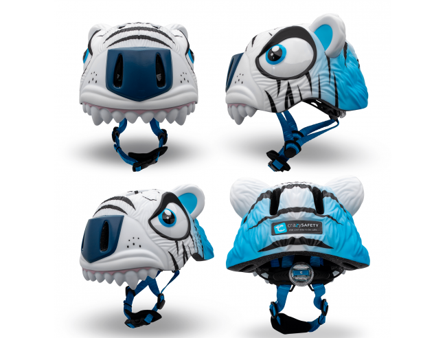 Casco para bicicleta y patinete Crazy Safety - Tiger White