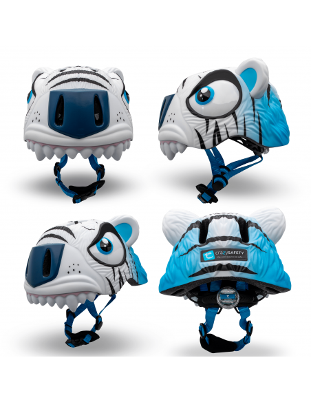 Casco para bicicleta y patinete Crazy Safety - Tiger White