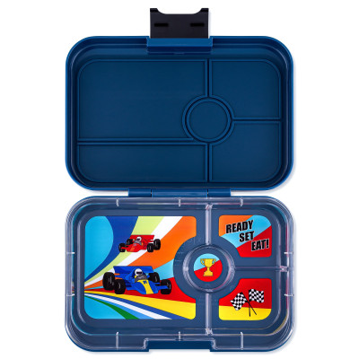 YUMBOX TAPAS 4 compartimentos  MONTECARLO BLUE + RACE CARS
