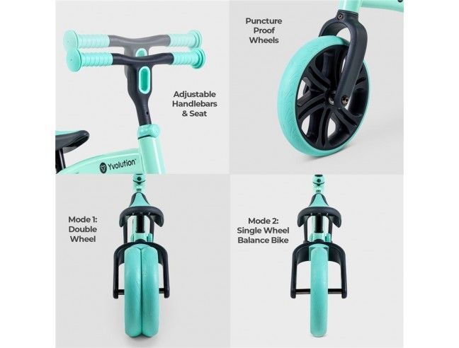 Bicicleta de equilibrio YVELO JUNIOR VERDE YVOLUTION