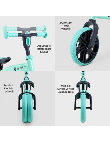 Bicicleta de equilibrio YVELO JUNIOR VERDE YVOLUTION
