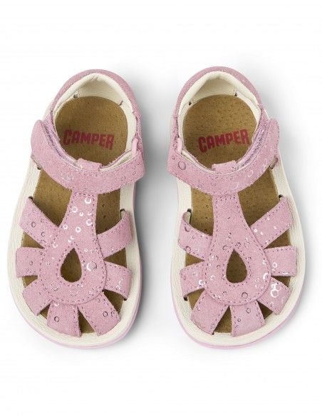 CAMPER SANDALIA BICHO TIRAS ENTRELAZADAS ROSA METALIZADO SS24