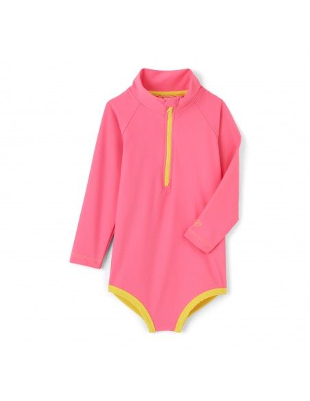 Bañador de cremallera con protección solar BAÏNES UPF50+ (Rosa)