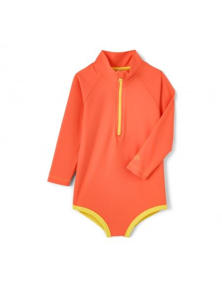 Bañador de cremallera con protección solar BAÏNES UPF50+ (Mandarina)