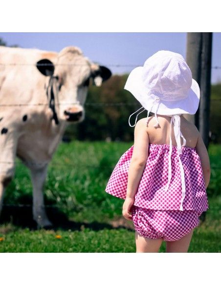 Sombrero con protección solar ajustable Floppy Blanco