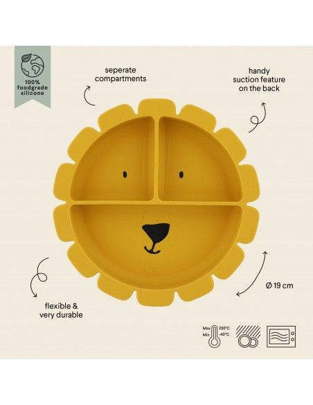Plato Silicona con ventosa y compartimentos Trixie León
