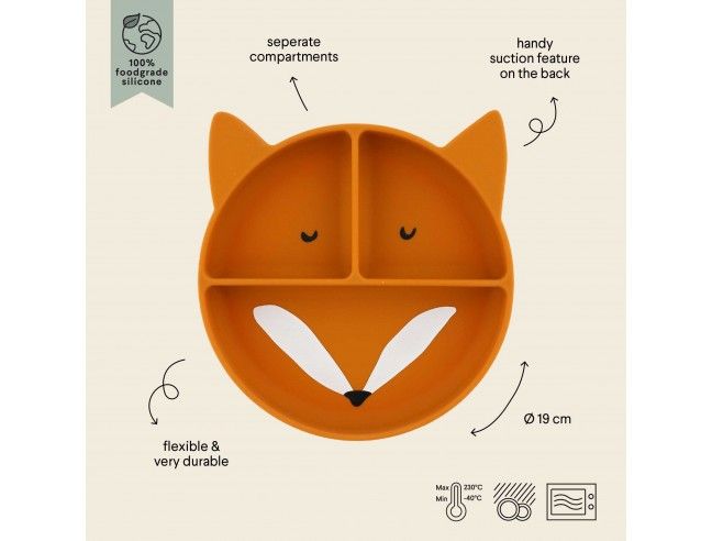 Plato Silicona con ventosa y compartimentos Trixie FOX
