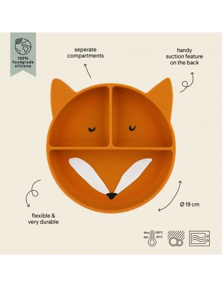 Plato Silicona con ventosa y compartimentos Trixie FOX