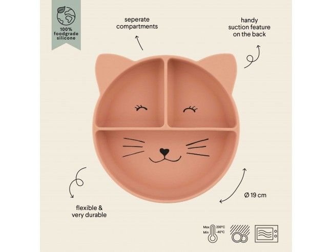 Plato Silicona con ventosa y compartimentos Trixie GATO