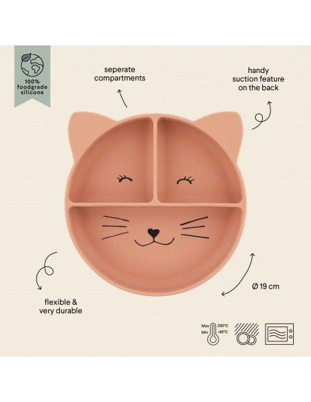 Plato Silicona con ventosa y compartimentos Trixie GATO