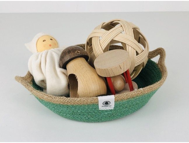 Cesta con asas Anidando VERDE