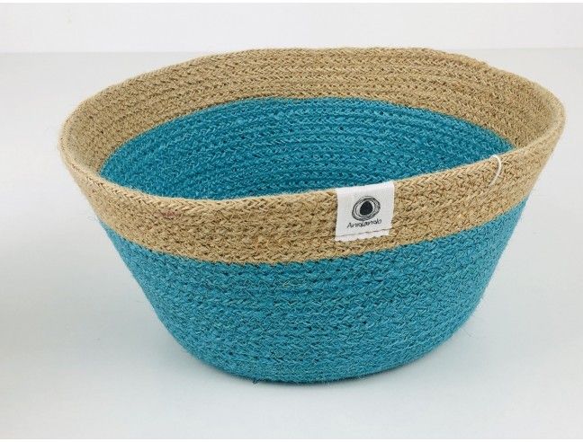 Cesta para piezas sueltas TURQUESA Anidando 22*10cm
