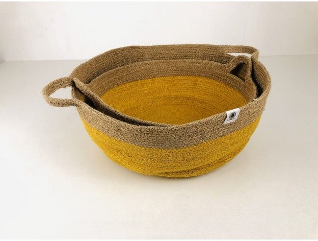 Cesta con asas Anidando AMARILLO 32*15 cm
