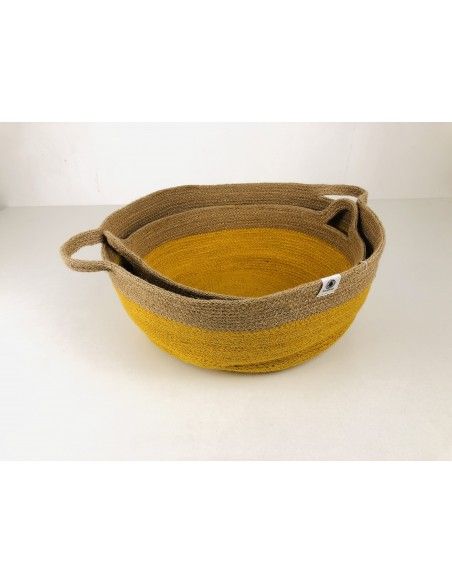 Cesta con asas Anidando AMARILLO 32*15 cm