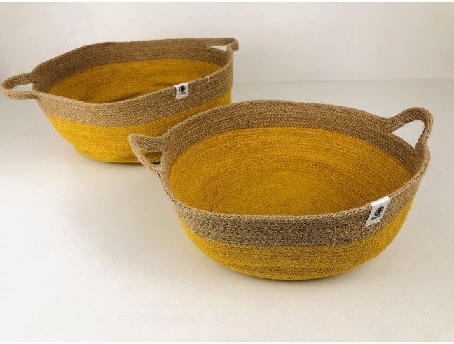 Cesta con asas Anidando AMARILLO 32*15 cm