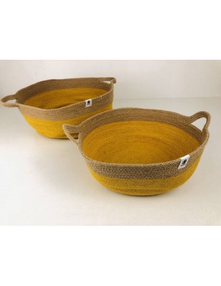 Cesta con asas Anidando AMARILLO 32*15 cm
