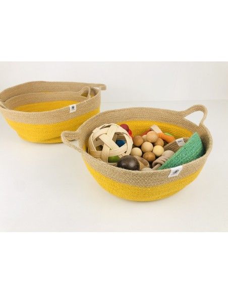 Cesta con asas Anidando AMARILLO 32*15 cm