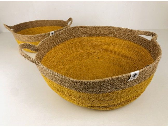 Cesta con asas Anidando AMARILLO 32*15 cm