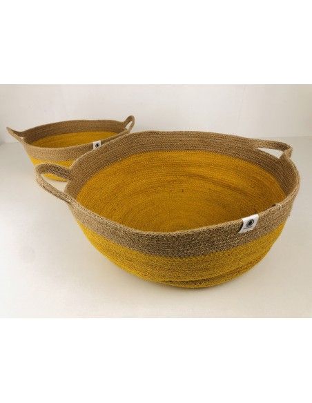 Cesta con asas Anidando AMARILLO 32*15 cm