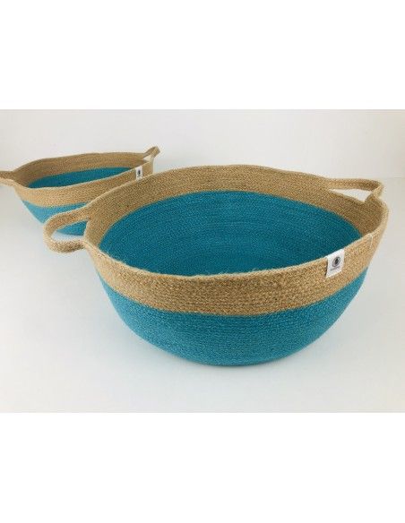 Cesta con asas Anidando TURQUESA 32*15 cm