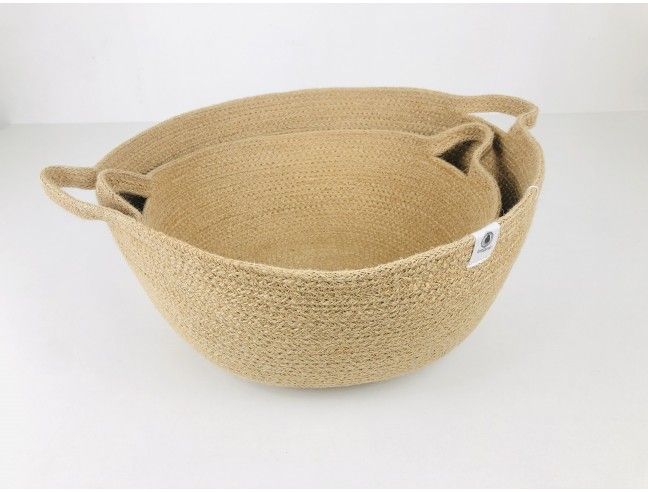 Cesta con asas Anidando NATURAL mediana 30*12 cm