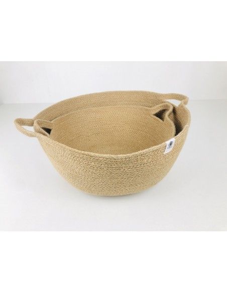 Cesta con asas Anidando NATURAL mediana 30*12 cm
