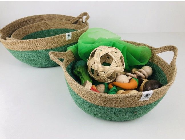 Cesta con asas Anidando GREEN WATER mediana...
