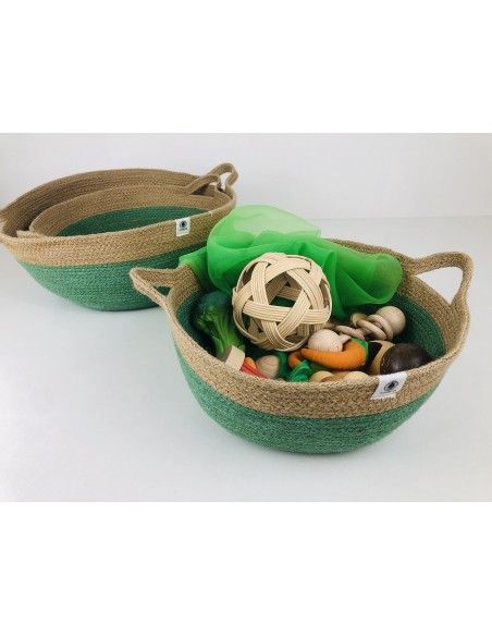 Cesta con asas Anidando GREEN WATER mediana 30*12 cm